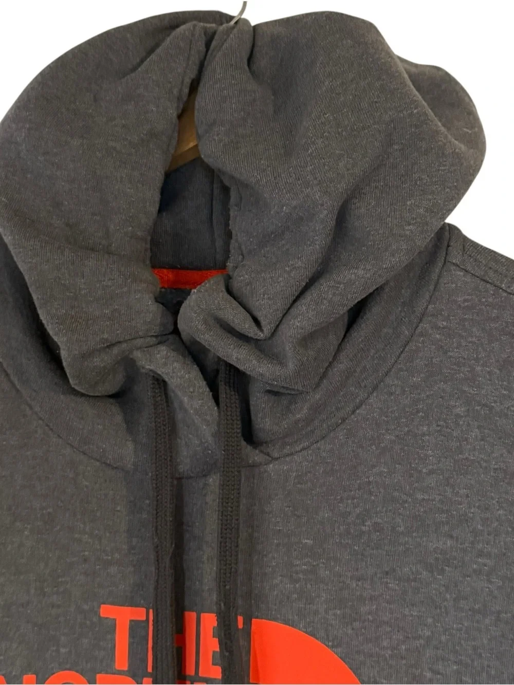The North Face Men's Half Dome Pullover Hoodie Charcoal Gray Orange Logo XXL
